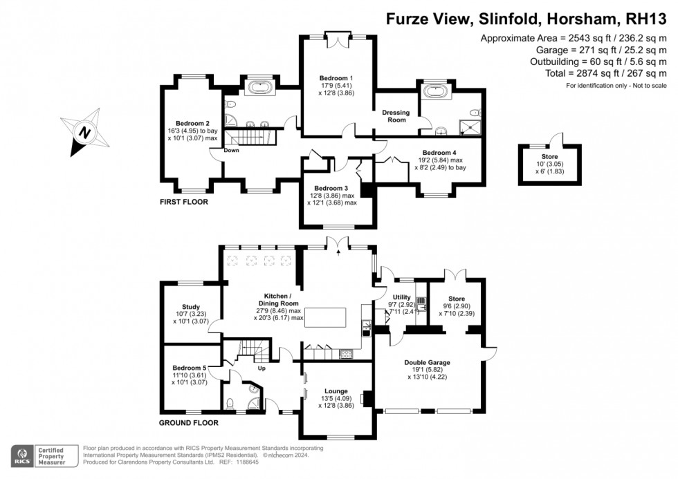 Floorplan for Furze View, Five Oaks, Horsham, West Sussex, RH13