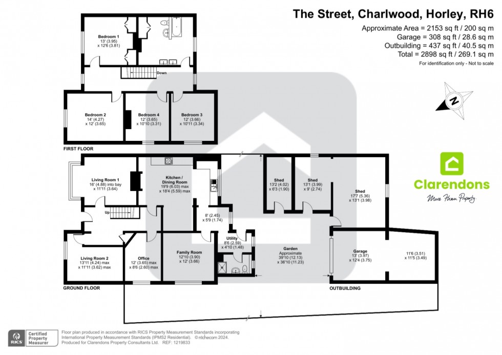 Floorplan for Charlwood, Horley, Surrey, RH6