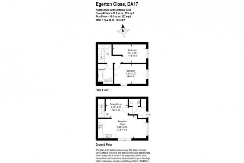 Floorplan for Egerton Close, Belvedere, Kent, DA17